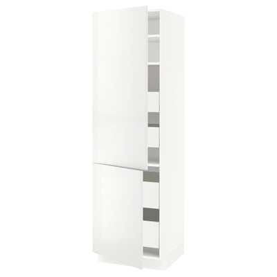 SEKTION / MAXIMERA Gabinete alto+2 prta/estantes/4 cjn, blanco/Ringhult blanco, 24x24x80 "
