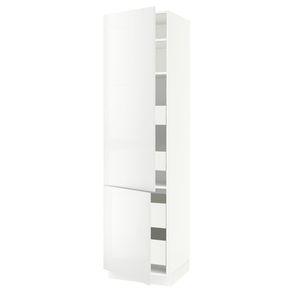 SEKTION / MAXIMERA Gabinete alto+2 prta/estantes/4 cjn, blanco/Ringhult blanco, 24x24x90 "