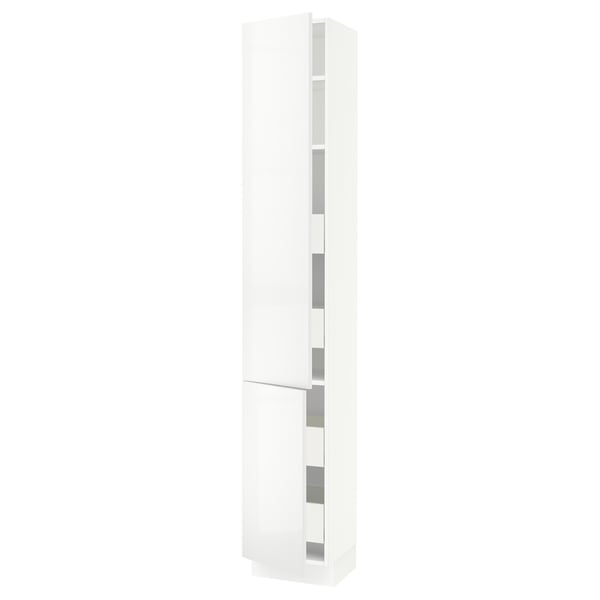 SEKTION / MAXIMERA Gabinete alto+2 prta/estantes/4 cjn, blanco/Ringhult blanco, 15x15x90 "