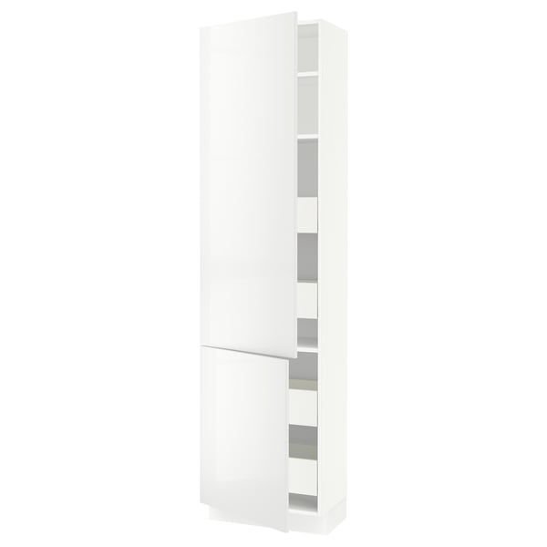 SEKTION / MAXIMERA Gabinete alto+2 prta/estantes/4 cjn, blanco/Ringhult blanco, 24x15x90 "