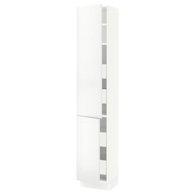 SEKTION / MAXIMERA Gabinete alto+2 prta/estantes/4 cjn, blanco/Ringhult blanco, 15x15x80 "