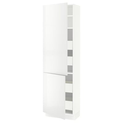 SEKTION / MAXIMERA Gabinete alto+2 prta/estantes/4 cjn, blanco/Ringhult blanco, 24x15x80 "