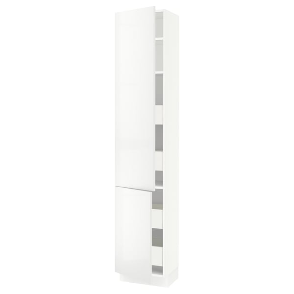 SEKTION / MAXIMERA Gabinete alto+2 prta/estantes/4 cjn, blanco/Ringhult blanco, 18x15x90 "