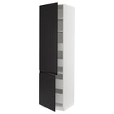 SEKTION / MAXIMERA Gabinete alto+2 prta/estantes/4 cjn, blanco/Upplöv antracita mate, 24x24x90 "