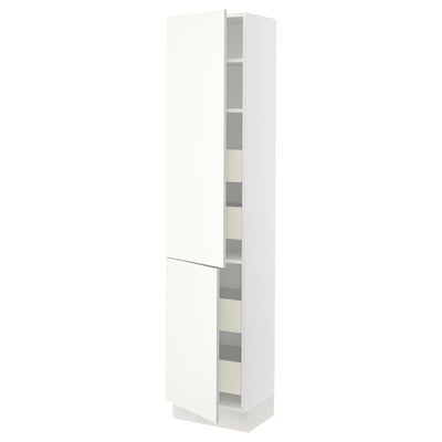 SEKTION / MAXIMERA Gabinete alto+2 prta/estantes/4 cjn, blanco/Vallstena blanco, 18x15x80 "