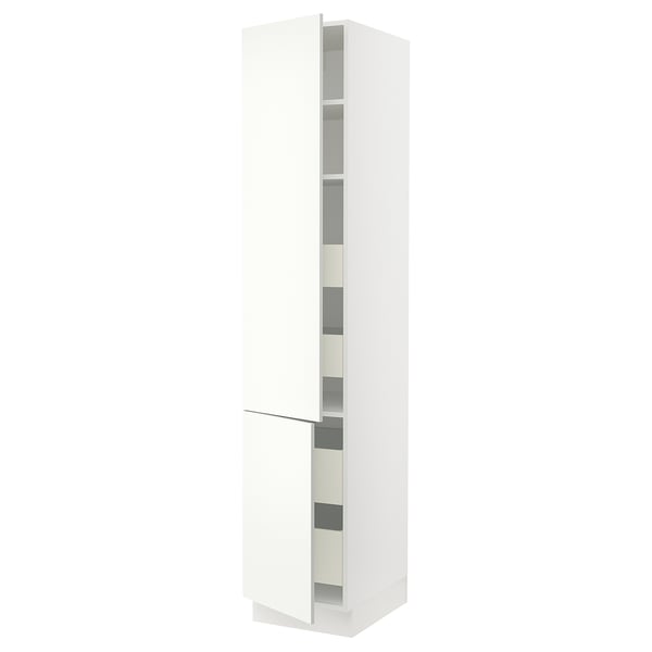 SEKTION / MAXIMERA Gabinete alto+2 prta/estantes/4 cjn, blanco/Vallstena blanco, 18x24x90 "