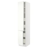 SEKTION / MAXIMERA Gabinete alto+2 prta/estantes/4 cjn, blanco/Vallstena blanco, 18x24x90 "