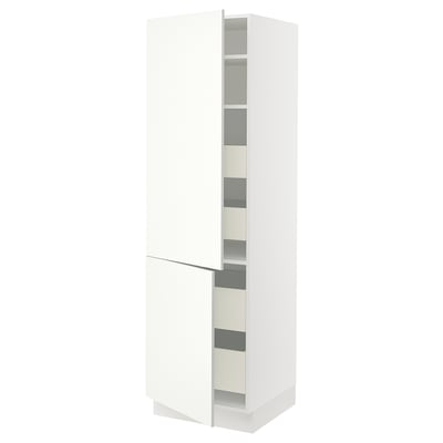 SEKTION / MAXIMERA Gabinete alto+2 prta/estantes/4 cjn, blanco/Vallstena blanco, 24x24x80 "