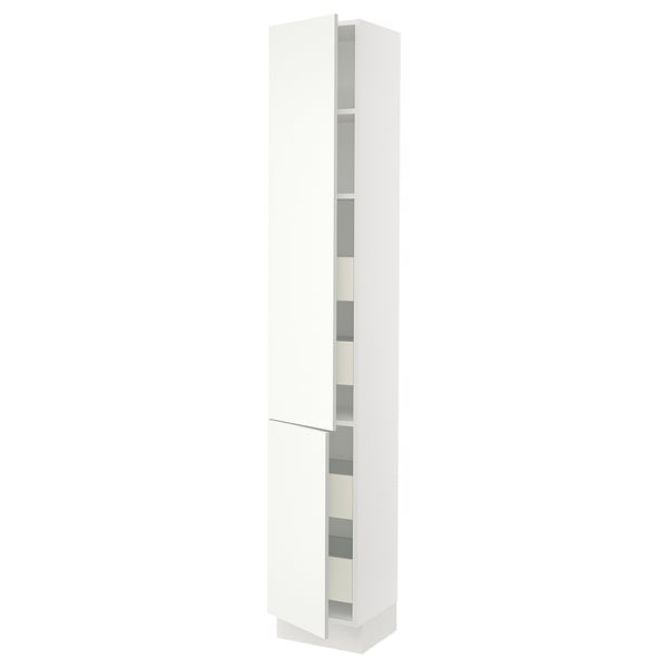 SEKTION / MAXIMERA Gabinete alto+2 prta/estantes/4 cjn, blanco/Vallstena blanco, 15x15x90 "