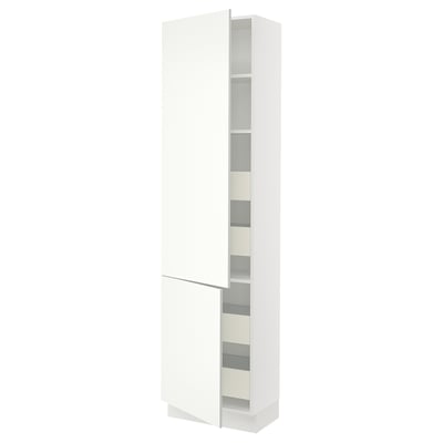 SEKTION / MAXIMERA Gabinete alto+2 prta/estantes/4 cjn, blanco/Vallstena blanco, 24x15x90 "