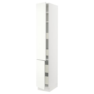 SEKTION / MAXIMERA Gabinete alto+2 prta/estantes/4 cjn, blanco/Vallstena blanco, 15x24x90 "
