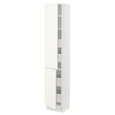 SEKTION / MAXIMERA Gabinete alto+2 prta/estantes/4 cjn, blanco/Vallstena blanco, 15x15x80 "