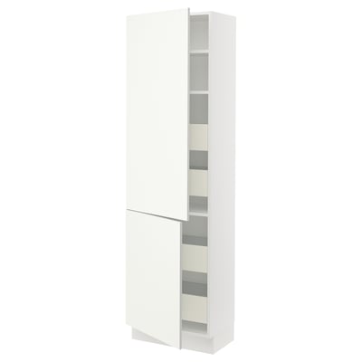 SEKTION / MAXIMERA Gabinete alto+2 prta/estantes/4 cjn, blanco/Vallstena blanco, 24x15x80 "