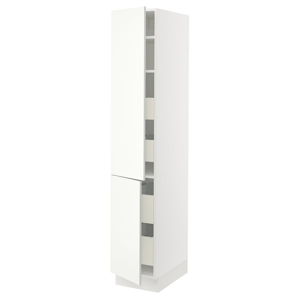 SEKTION / MAXIMERA Gabinete alto+2 prta/estantes/4 cjn, blanco/Vallstena blanco, 15x24x80 "