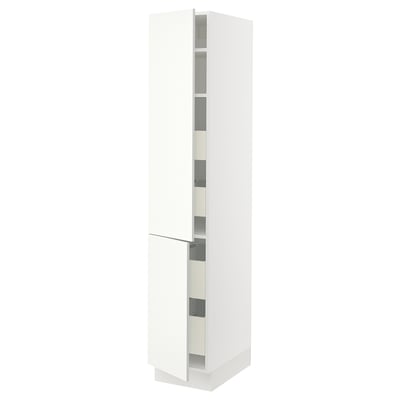 SEKTION / MAXIMERA Gabinete alto+2 prta/estantes/4 cjn, blanco/Vallstena blanco, 15x24x80 "