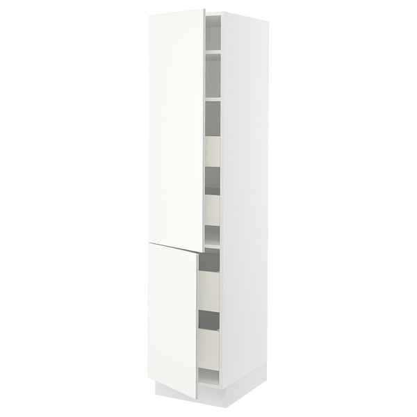 SEKTION / MAXIMERA Gabinete alto+2 prta/estantes/4 cjn, blanco/Vallstena blanco, 18x24x80 "