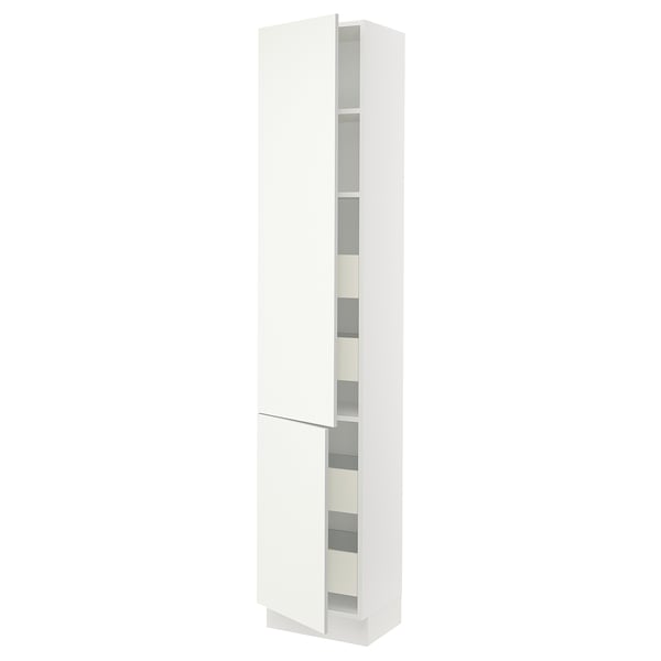 SEKTION / MAXIMERA Gabinete alto+2 prta/estantes/4 cjn, blanco/Vallstena blanco, 18x15x90 "