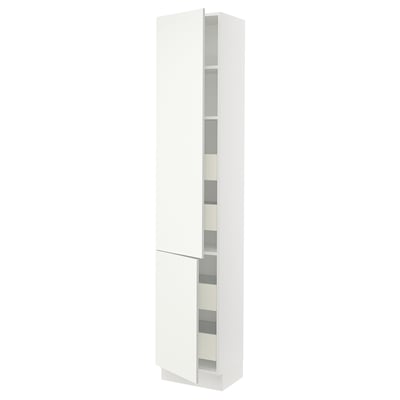 SEKTION / MAXIMERA Gabinete alto+2 prta/estantes/4 cjn, blanco/Vallstena blanco, 18x15x90 "