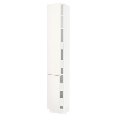 SEKTION / MAXIMERA Gabinete alto+2 prta/estantes/4 cjn, blanco/Veddinge blanco, 15x15x90 "