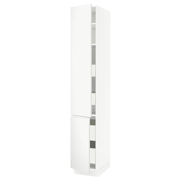 SEKTION / MAXIMERA Gabinete alto+2 prta/estantes/4 cjn, blanco/Voxtorp blanco mate, 15x24x90 "