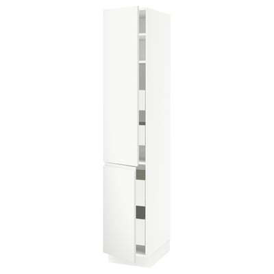 SEKTION / MAXIMERA Gabinete alto+2 prta/estantes/4 cjn, blanco/Voxtorp blanco mate, 15x24x80 "