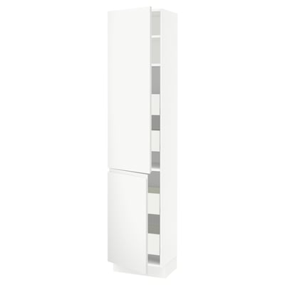 SEKTION / MAXIMERA Gabinete alto+2 prta/estantes/4 cjn, blanco/Voxtorp blanco mate, 18x15x80 "