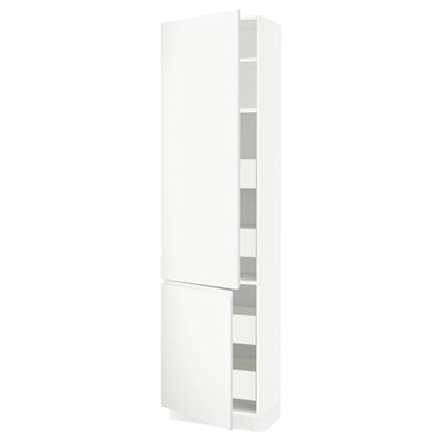 SEKTION / MAXIMERA Gabinete alto+2 prta/estantes/4 cjn, blanco/Voxtorp blanco mate, 24x15x90 "