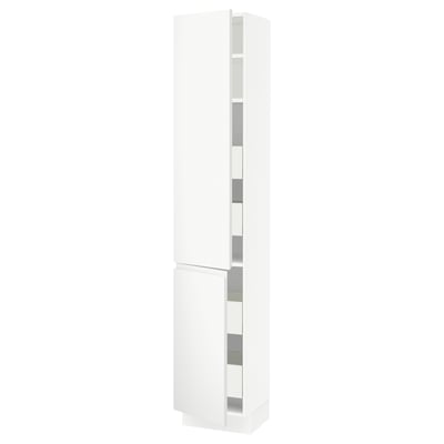 SEKTION / MAXIMERA Gabinete alto+2 prta/estantes/4 cjn, blanco/Voxtorp blanco mate, 15x15x80 "