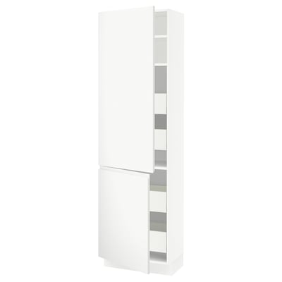 SEKTION / MAXIMERA Gabinete alto+2 prta/estantes/4 cjn, blanco/Voxtorp blanco mate, 24x15x80 "
