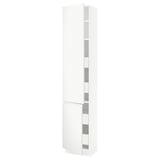 SEKTION / MAXIMERA Gabinete alto+2 prta/estantes/4 cjn, blanco/Voxtorp blanco mate, 18x15x90 "