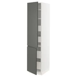 SEKTION / MAXIMERA Gabinete alto+2 prta/estantes/4 cjn, blanco/Voxtorp gris oscuro, 18x24x80 "