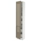 SEKTION / MAXIMERA Gabinete alto+2 prta/estantes/4 cjn, blanco/Voxtorp marrón grisáceo oscuro alto brillo, 18x15x90 "