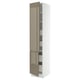 SEKTION / MAXIMERA Gabinete alto+2 prta/estantes/4 cjn, blanco/Voxtorp marrón grisáceo oscuro alto brillo, 18x24x90 "