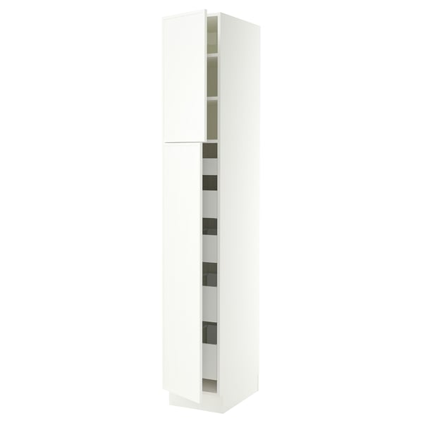 SEKTION / MAXIMERA Gabinete alto+2 prta/estantes/5 cjn, blanco/Aspudden blanco mate, 15x24x90 "