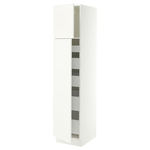 SEKTION / MAXIMERA Gabinete alto+2 prta/estantes/5 cjn, blanco/Aspudden blanco mate, 18x24x80 "