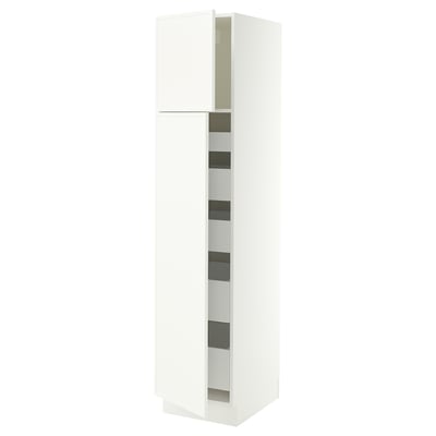 SEKTION / MAXIMERA Gabinete alto+2 prta/estantes/5 cjn, blanco/Aspudden blanco mate, 18x24x80 "