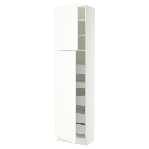 SEKTION / MAXIMERA Gabinete alto+2 prta/estantes/5 cjn, blanco/Aspudden blanco mate, 24x15x90 "
