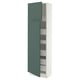 SEKTION / MAXIMERA Gabinete alto+2 prta/estantes/5 cjn, blanco/Aspudden gris verdoso oscuro, 24x15x80 "