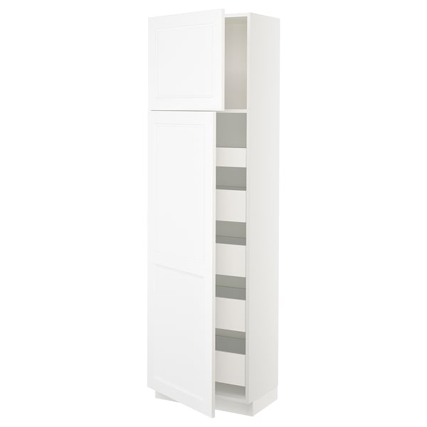 SEKTION / MAXIMERA Gabinete alto+2 prta/estantes/5 cjn, blanco/Axstad blanco mate, 24x15x80 "