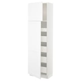 SEKTION / MAXIMERA Gabinete alto+2 prta/estantes/5 cjn, blanco/Axstad blanco mate, 24x15x80 "