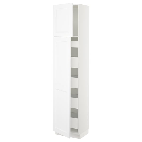 SEKTION / MAXIMERA Gabinete alto+2 prta/estantes/5 cjn, blanco/Axstad blanco mate, 18x15x80 "