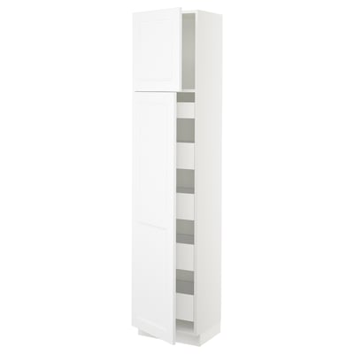 SEKTION / MAXIMERA Gabinete alto+2 prta/estantes/5 cjn, blanco/Axstad blanco mate, 18x15x80 "