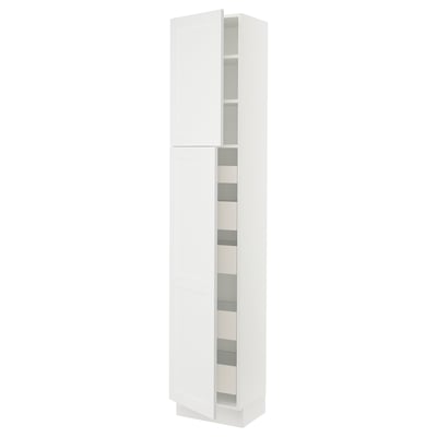 SEKTION / MAXIMERA Gabinete alto+2 prta/estantes/5 cjn, blanco/Axstad blanco mate, 18x15x90 "