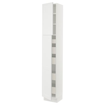 SEKTION / MAXIMERA Gabinete alto+2 prta/estantes/5 cjn, blanco/Axstad blanco mate, 15x15x90 "