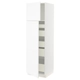 SEKTION / MAXIMERA Gabinete alto+2 prta/estantes/5 cjn, blanco Enköping/blanco efecto madera, 24x24x80 "