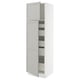 SEKTION / MAXIMERA Gabinete alto+2 prta/estantes/5 cjn, blanco/Lerhyttan gris claro, 24x24x80 "