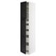 SEKTION / MAXIMERA Gabinete alto+2 prta/estantes/5 cjn, blanco/Lerhyttan teñido en negro, 18x24x90 "