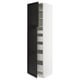 SEKTION / MAXIMERA Gabinete alto+2 prta/estantes/5 cjn, blanco/Lerhyttan teñido en negro, 24x24x90 "