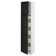 SEKTION / MAXIMERA Gabinete alto+2 prta/estantes/5 cjn, blanco/Lerhyttan teñido en negro, 18x15x80 "