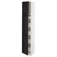 SEKTION / MAXIMERA Gabinete alto+2 prta/estantes/5 cjn, blanco/Lerhyttan teñido en negro, 15x15x80 "